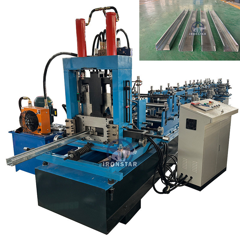 “Ironstar 80-300mm CZ Purlin Roll Forming Machine Interchangeable C and Z Purlin Sizes Automatic Purlin Forming Equipment High Speed CZ Purlin Making Machine Steel Structure Production Line”